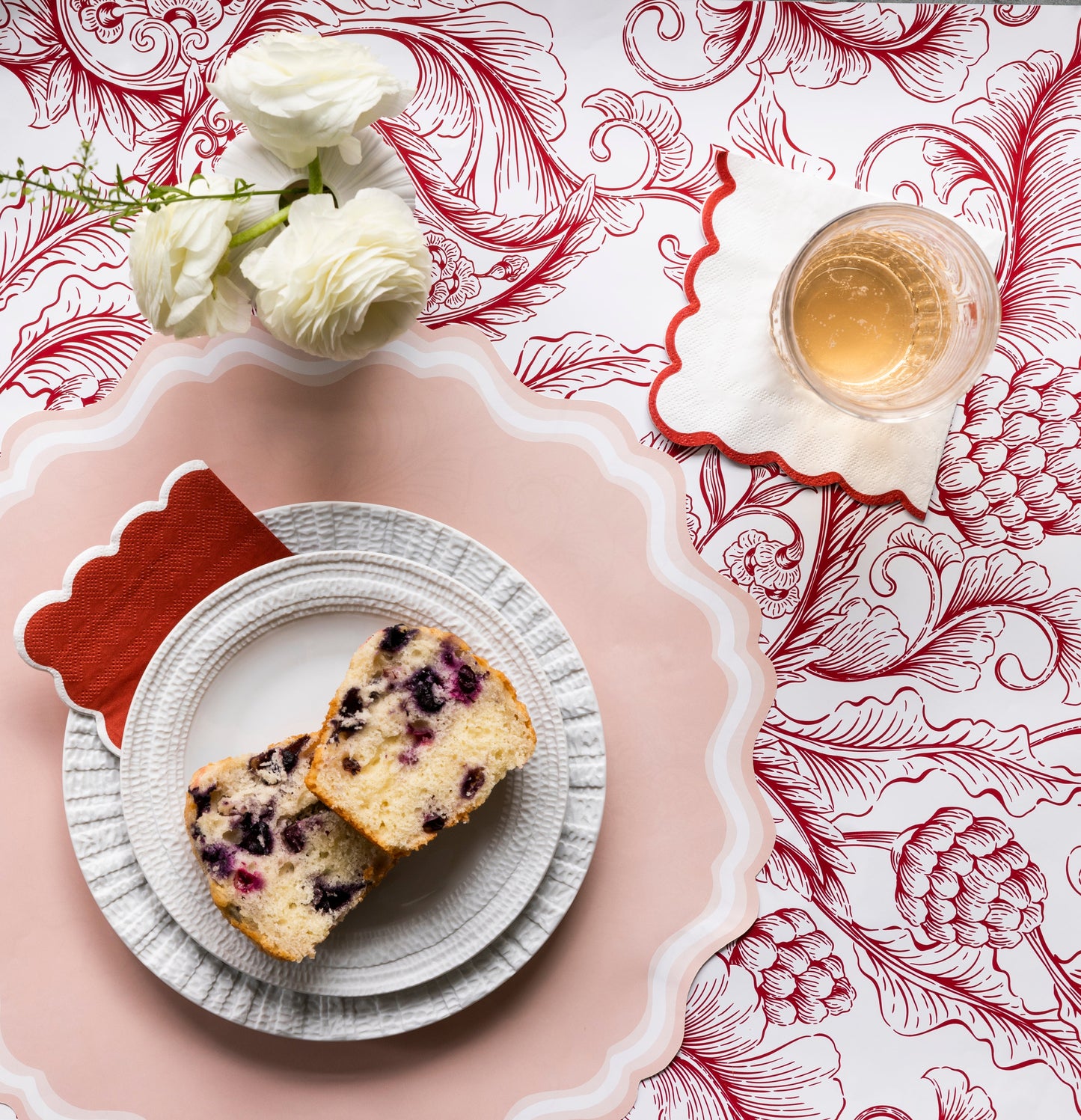 Red Paisley Paper Table Runner