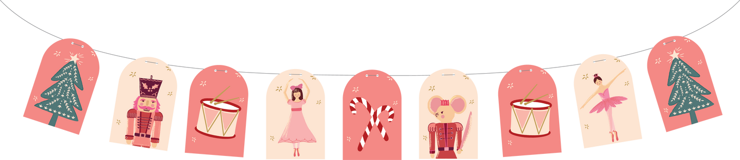 HOL25-GR2-Nutcracker Icon Paper Garland-(PREORDER STARTS SHIPPING 08/15)