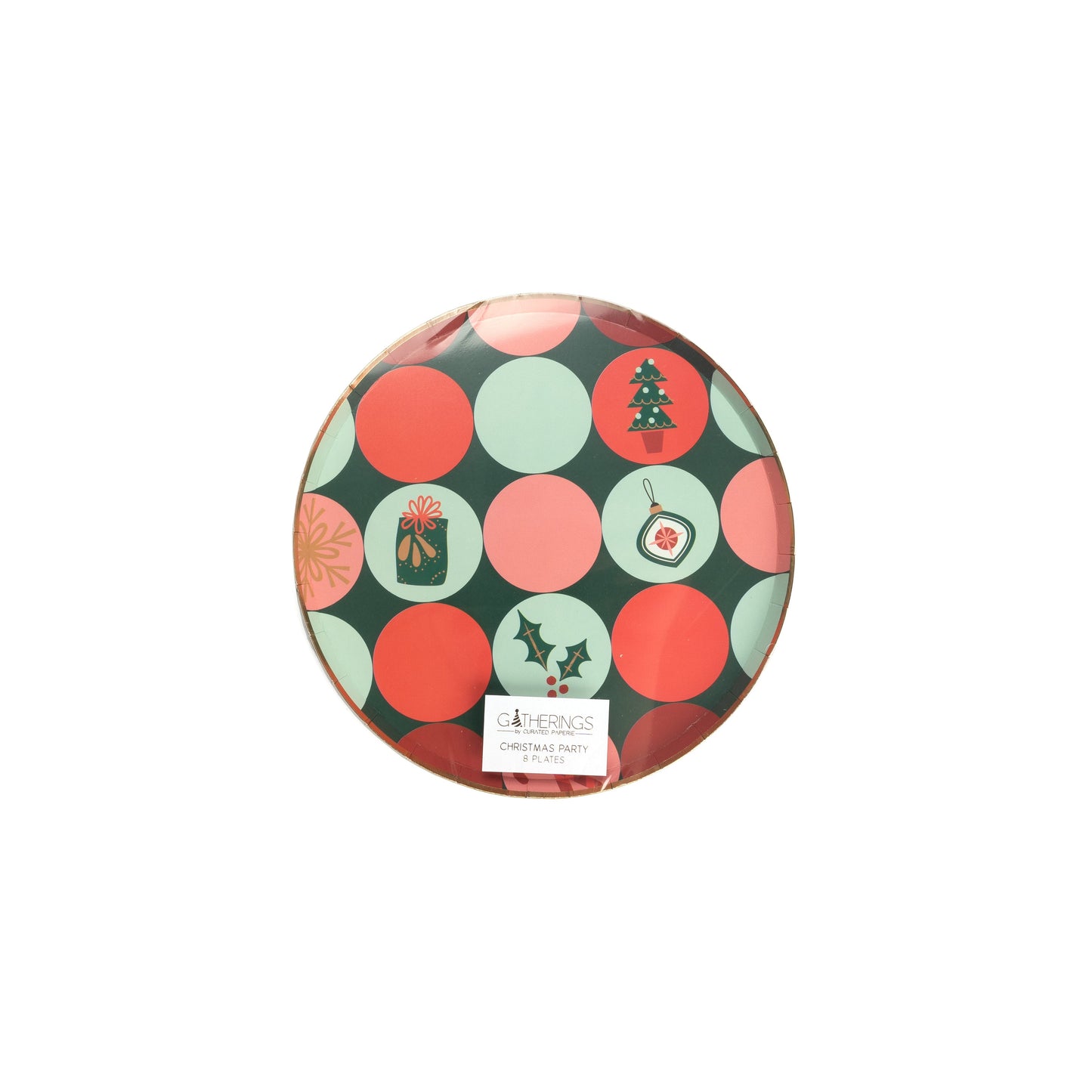 HOL24-DP4- Christmas Party Dessert Paper Plates