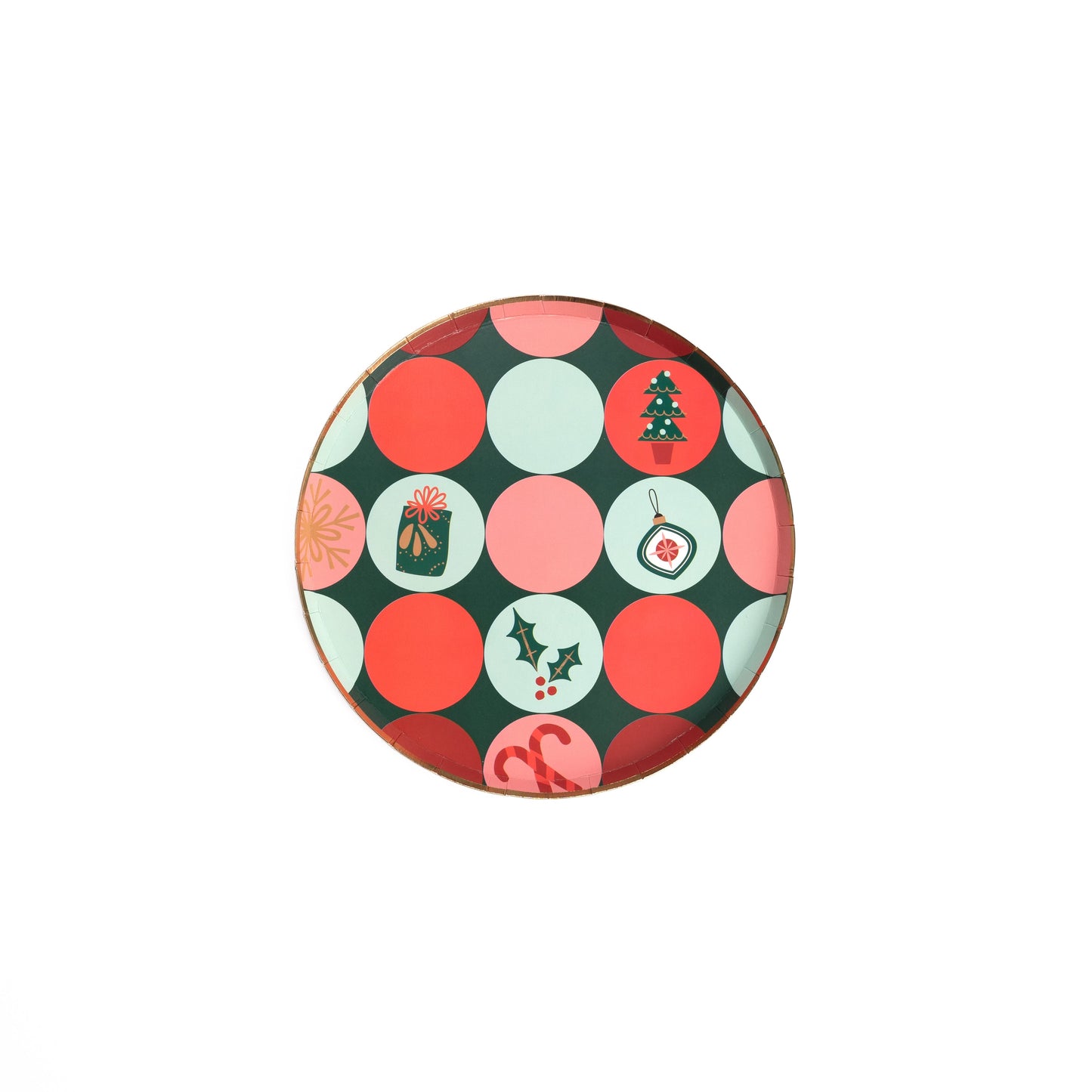 HOL24-DP4- Christmas Party Dessert Paper Plates