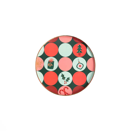 HOL24-DP4- Christmas Party Dessert Paper Plates