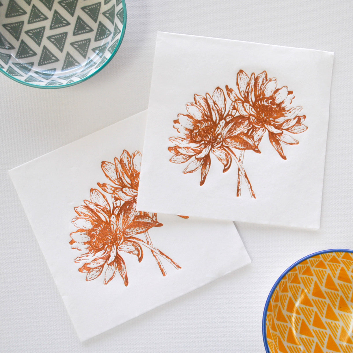 Copper Flower Beverage Napkins