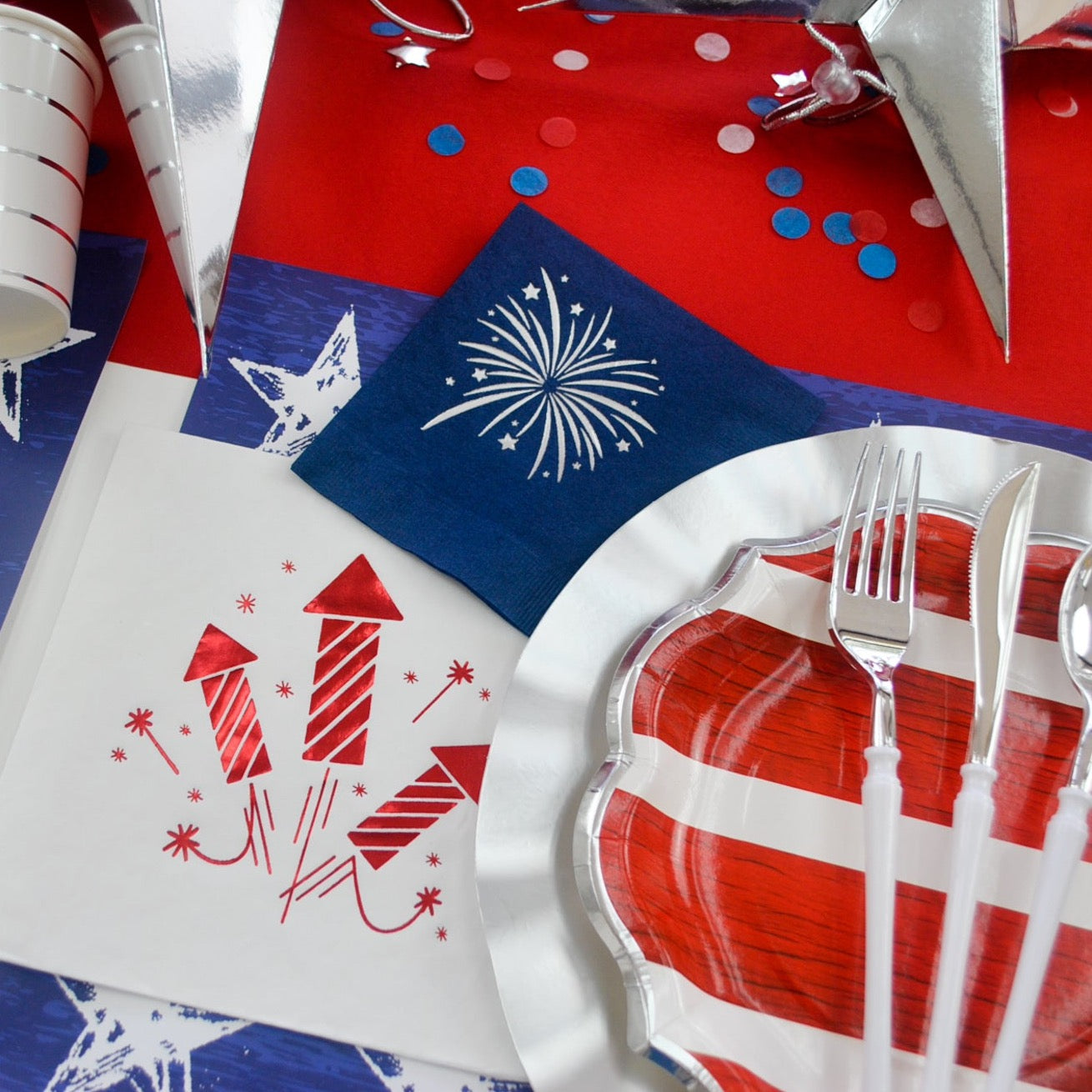 Red Firecracker Dinner Napkins