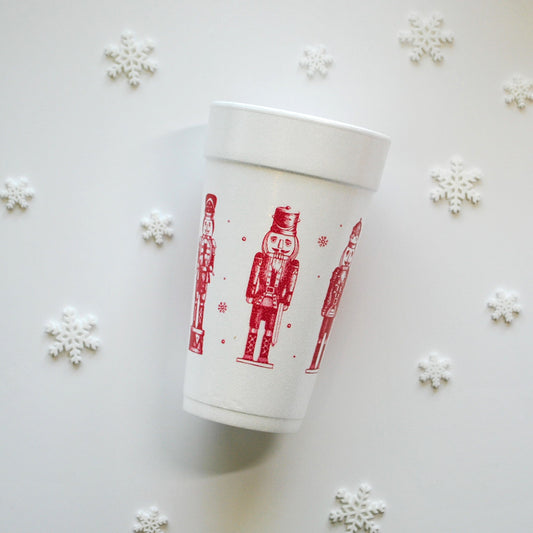 CUP-F-RDNUTCRK-106- Nutcracker Wrap 20oz. Foam Cups | 10 pack