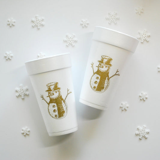CUP-F-FROSTY-104- Frosty Snowman Christmas 20oz. Foam Cups | 10 pack