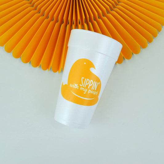 CUP-F-PEEPS-120- Sippin' with my Peeps 20oz. Foam Cups | 10 pack