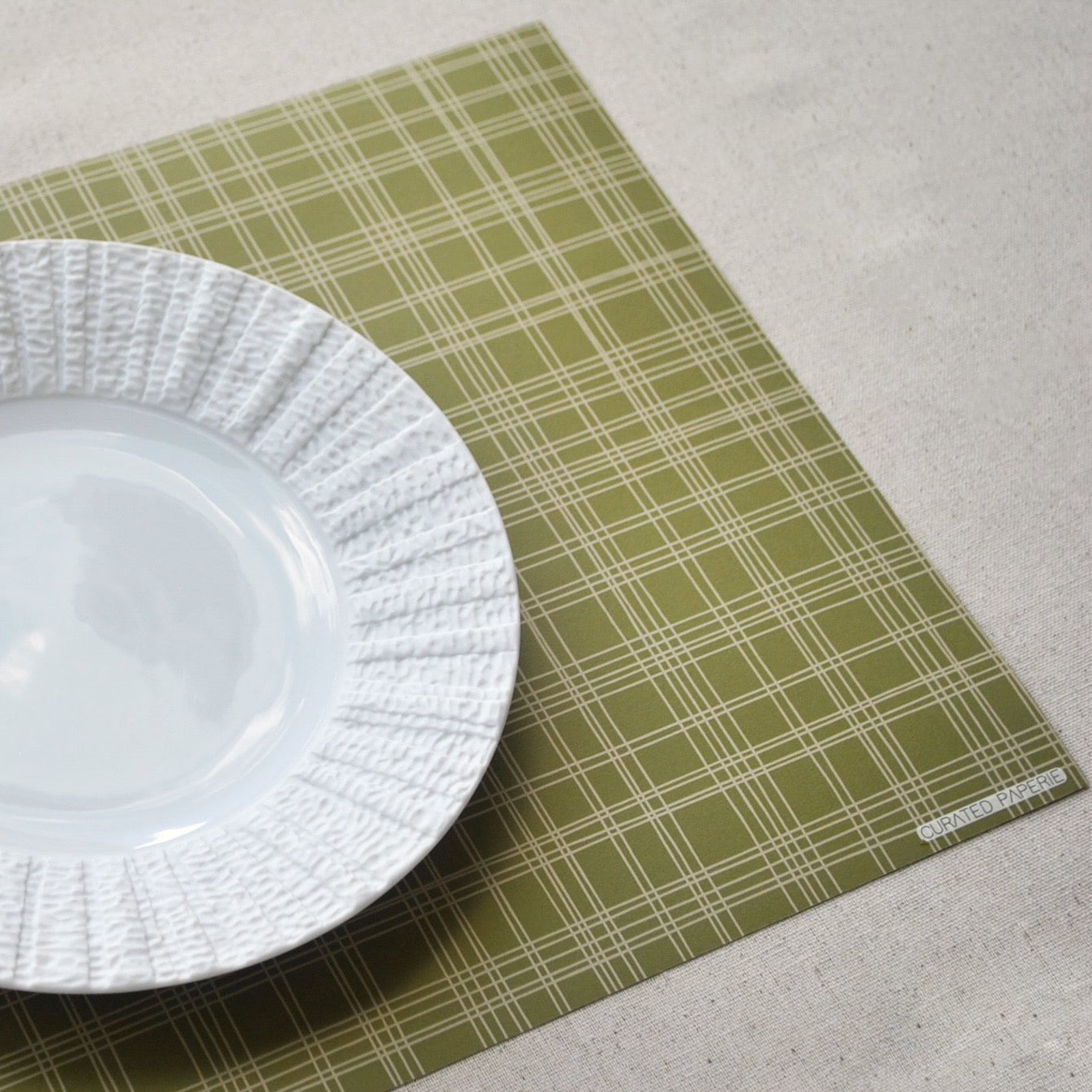 Double-Sided Holiday Plaid Paper Placemats