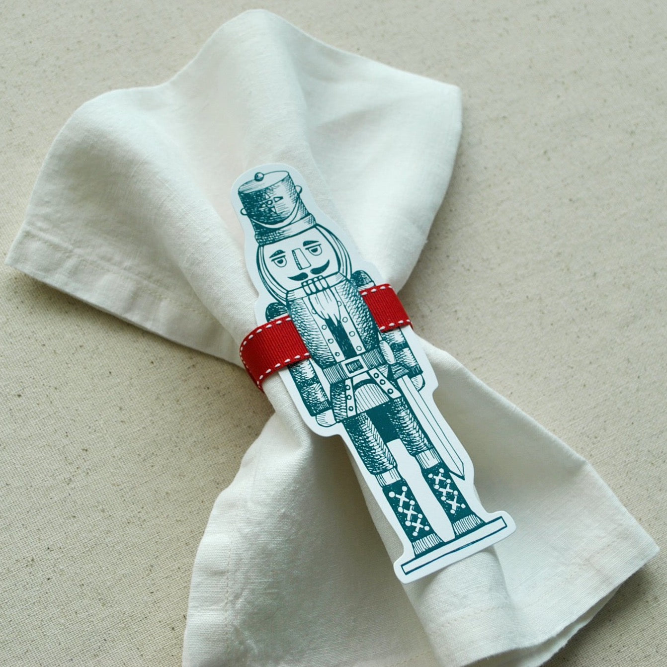 NAPRING-GRNNTCRKR-157- Green Nutcracker Napkin Rings