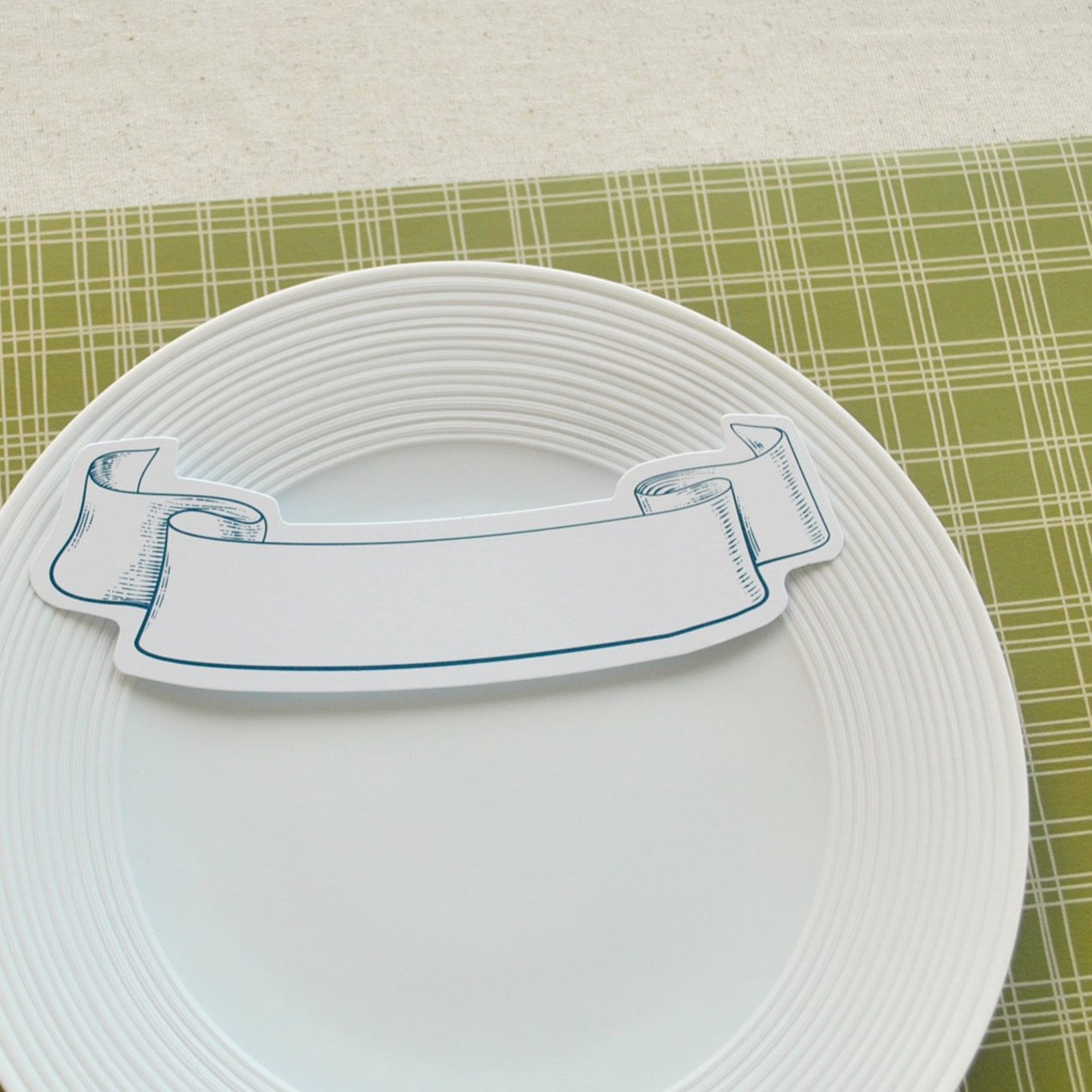 STAT-PC-TL-BANNER-182- Teal Banner Place Cards