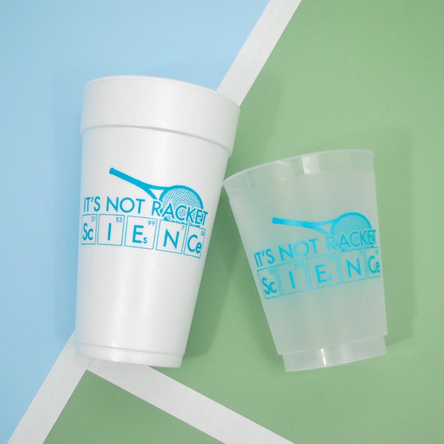 It's Not Racket Science Tennis Foam/Frosted Cups
