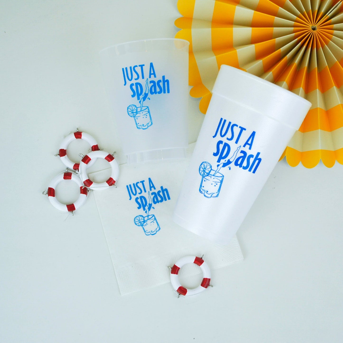 Just a Splash Foam & Reusable Frosted Cups