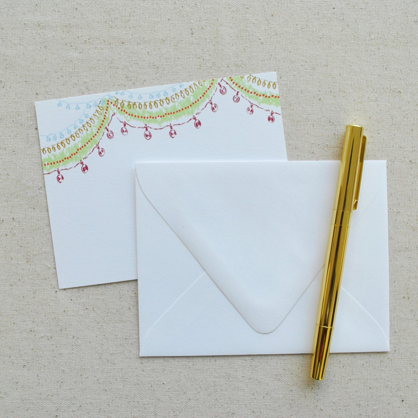 STAT-XMASGRLND-NTCRD-649- Christmas Garland Notecards