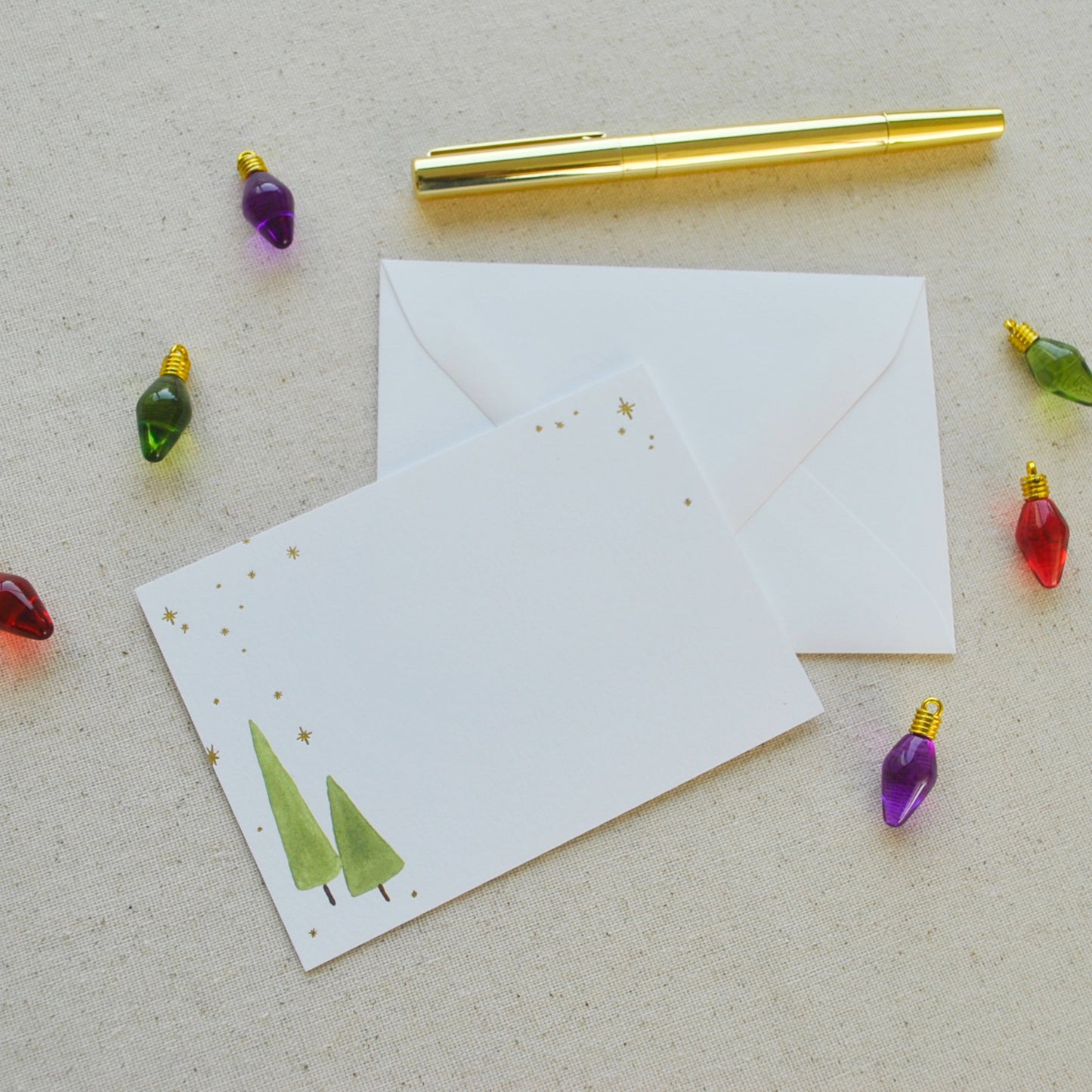 STAT-TREE-NTECRD-1290- Christmas Trees Notecards