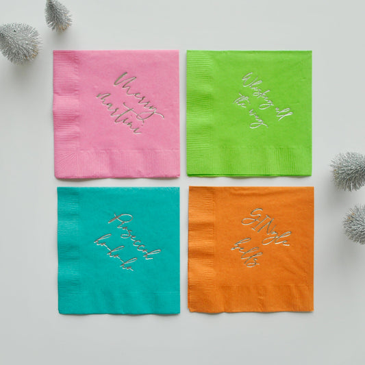 NAP-CRLFL-DRNKS-BEV-528- Colorful Christmas Drinks Napkins