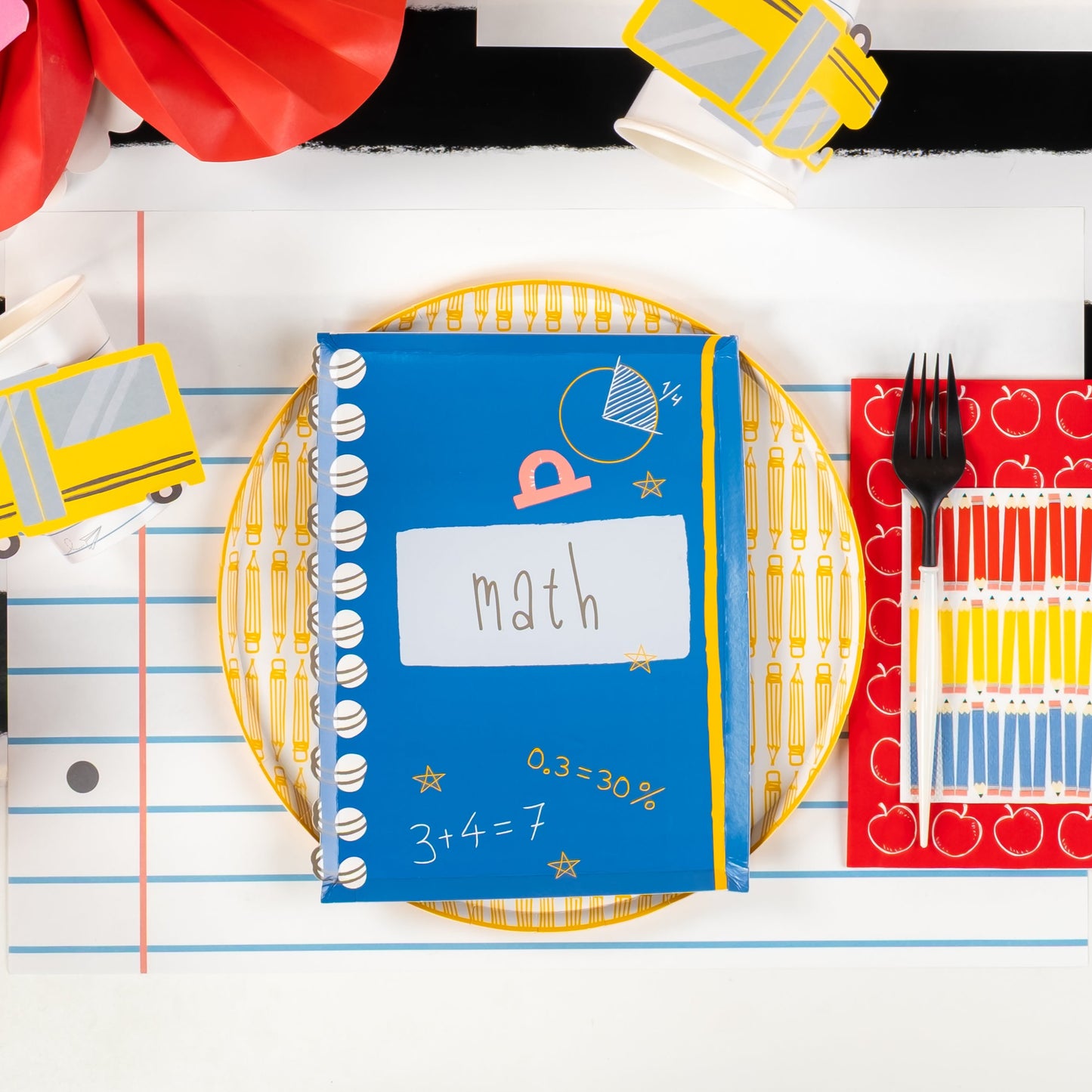 SCH25-DP2-School Days Notebook Dessert Plates