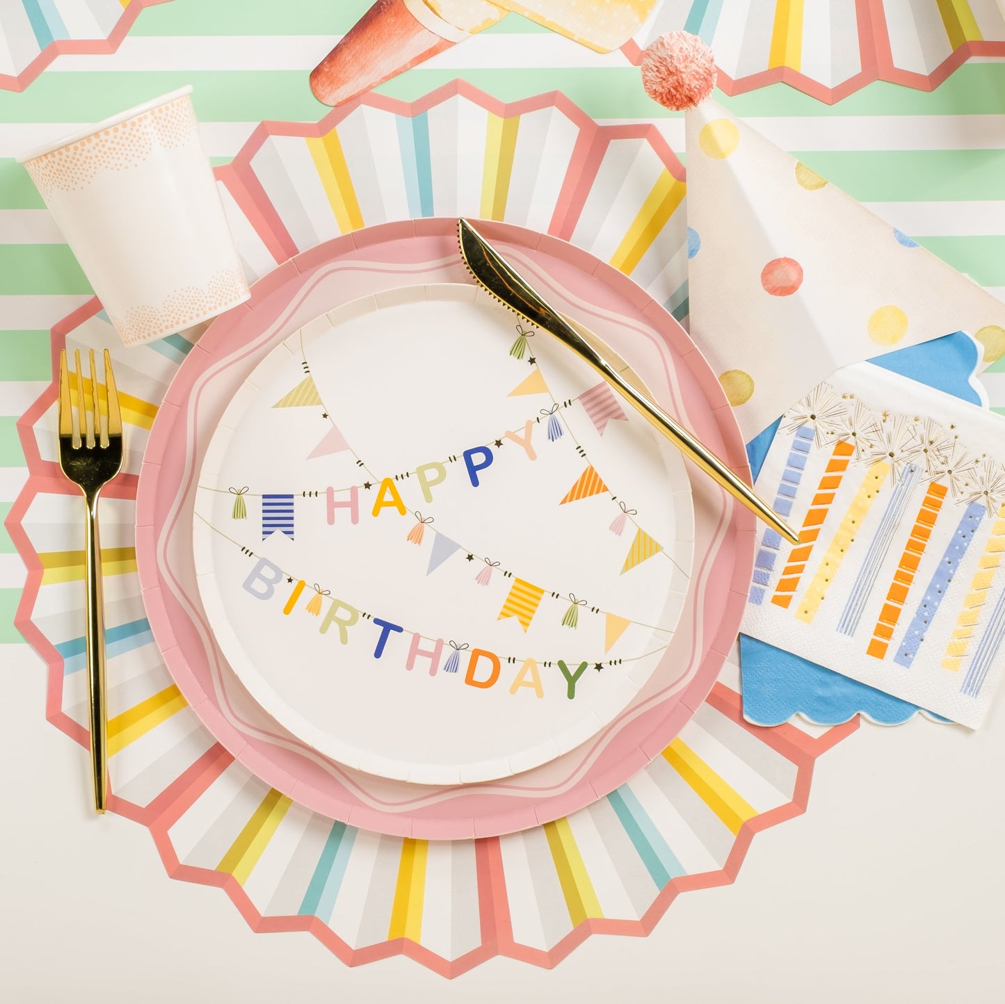 HB25-DP1- Birthday Cheer Dessert Plates