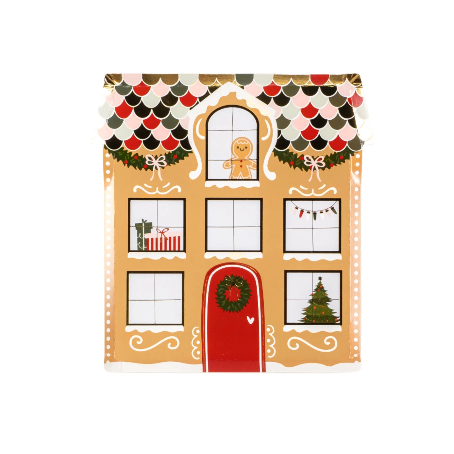 HOL25-DP5-Gingerbread House Shaped Plates-(PREORDER STARTS SHIPPING 08/15)