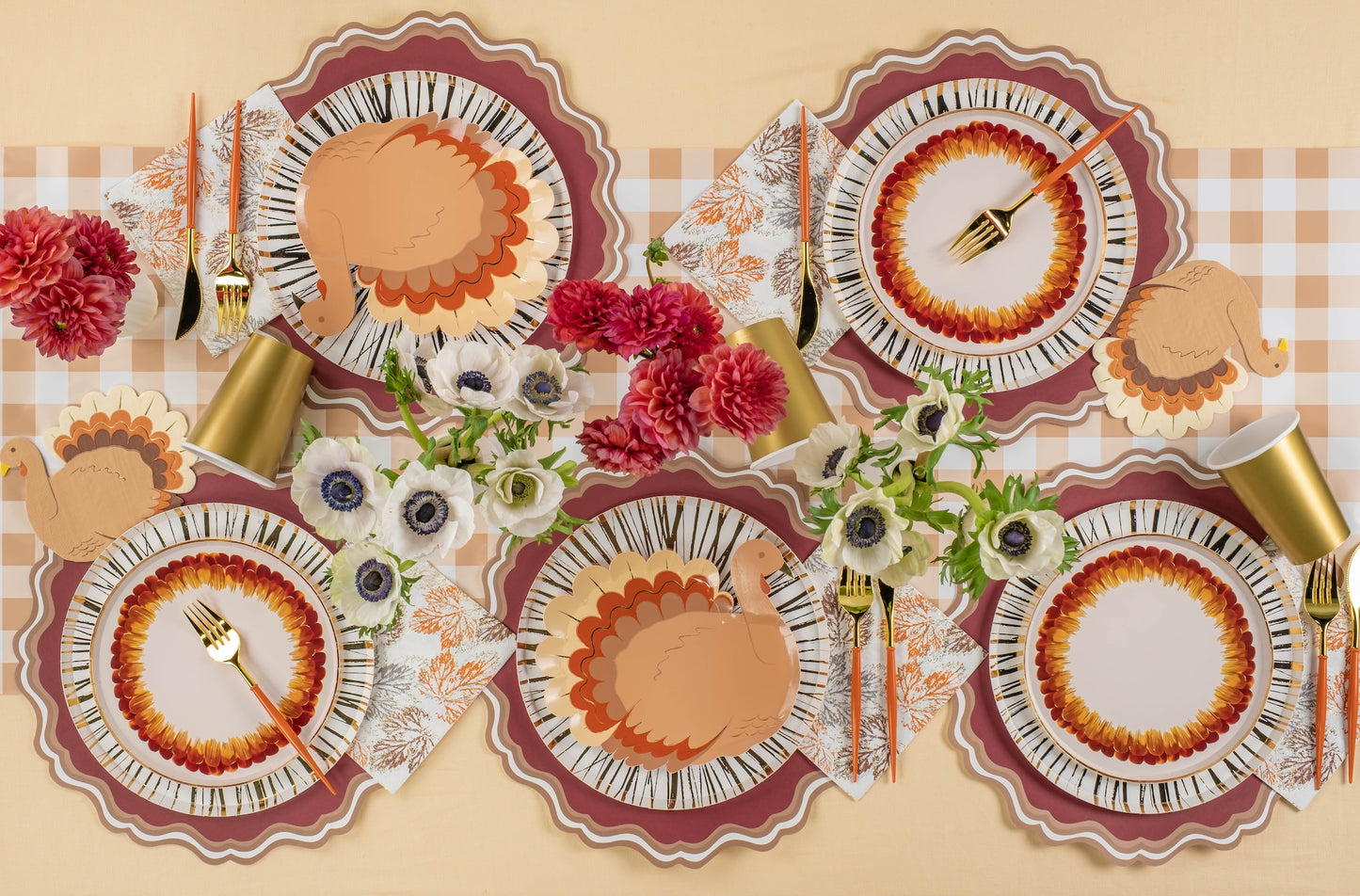 HAR24-DP2- Harvest Turkey Dessert Paper Plates