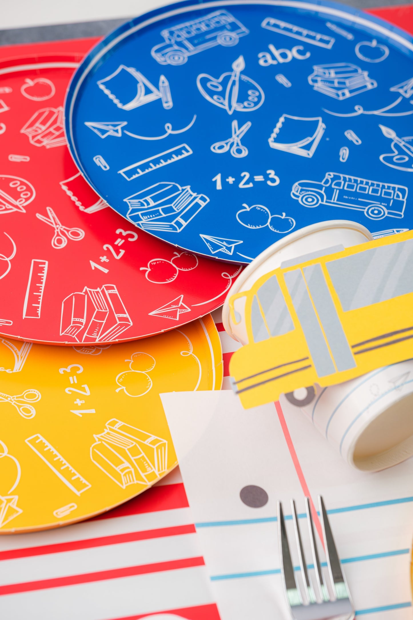 SCH24-DP1- School Days Assorted Icon Dessert Plates