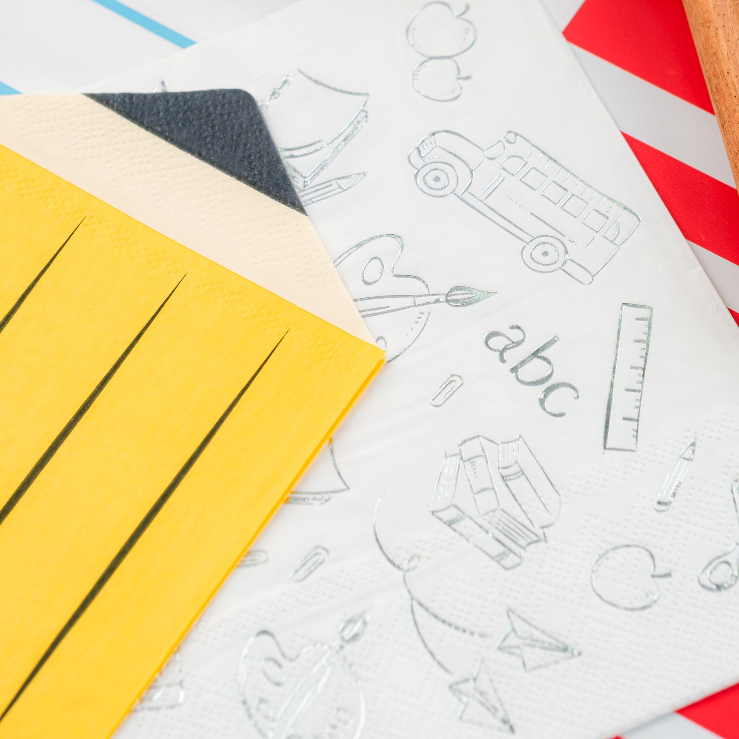 SCH24-LN1- School Days Icon Lunch Napkins