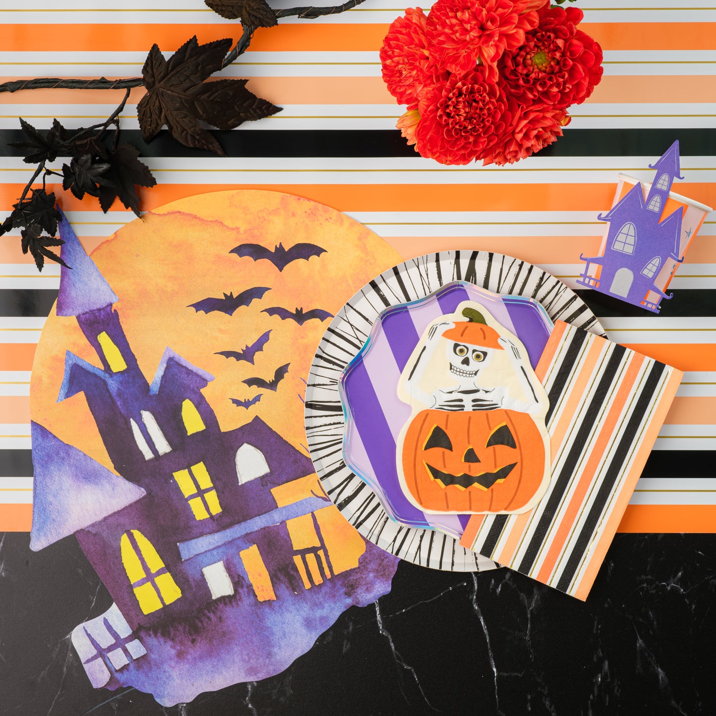 Halloween Stripe Paper Table Runner