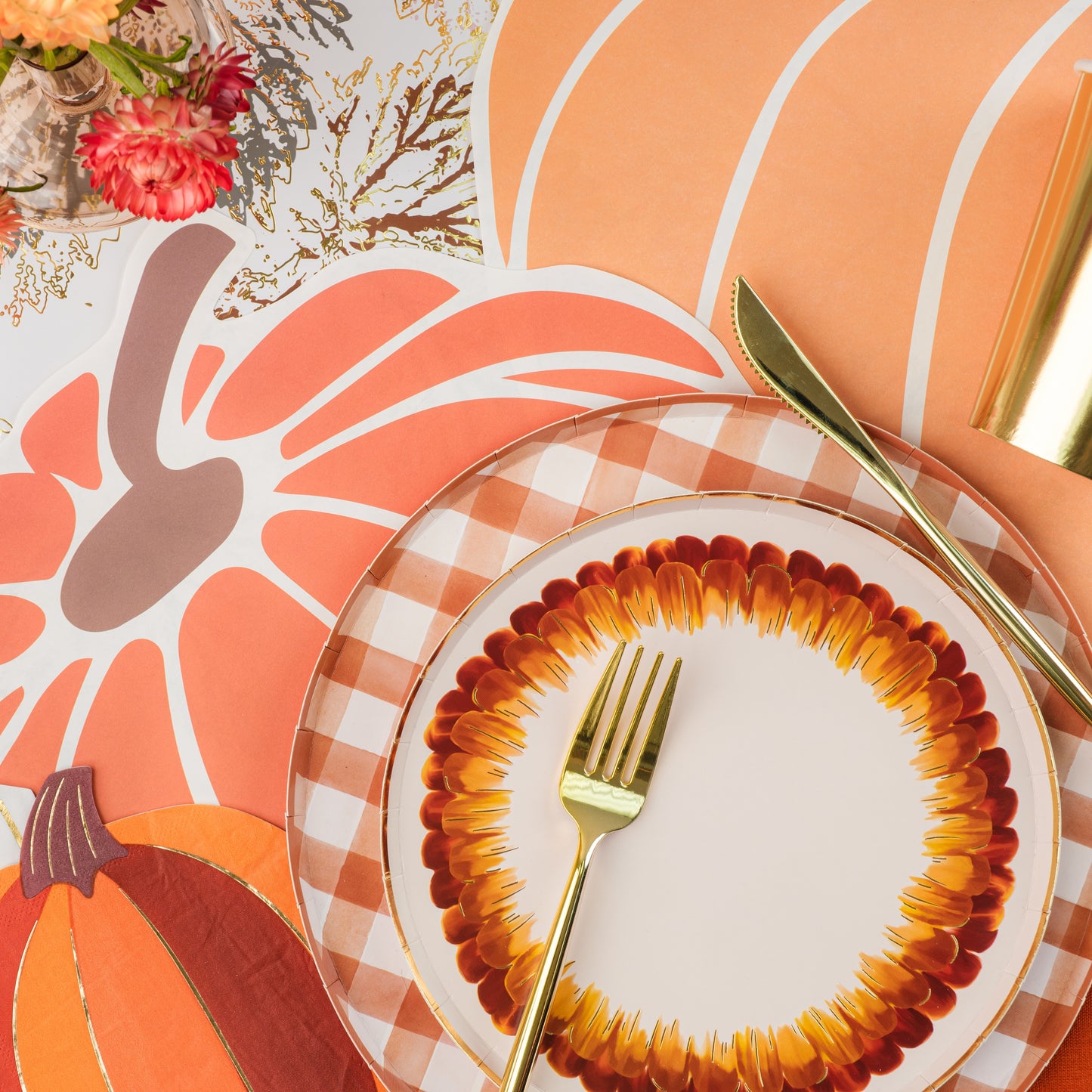HAR24-DP1- Harvest Feather Dessert Paper Plates