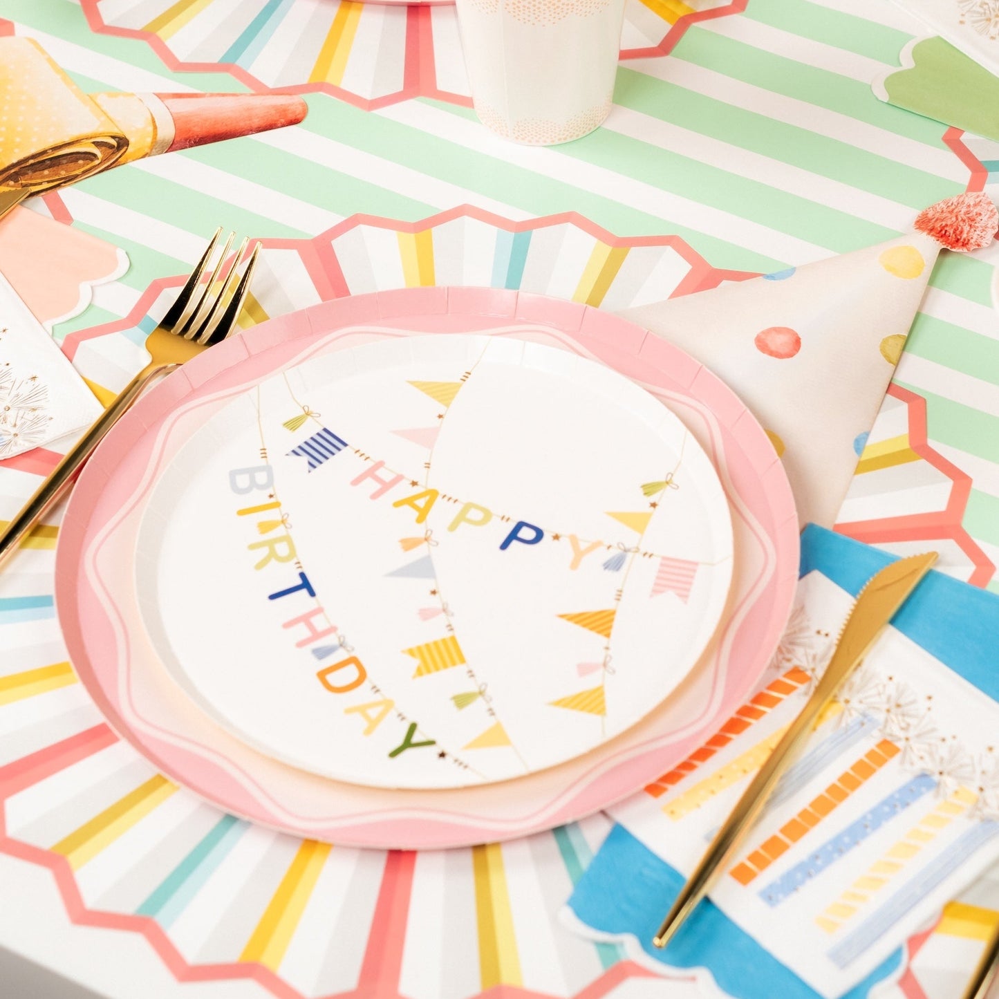 HB25-DP1- Birthday Cheer Dessert Plates