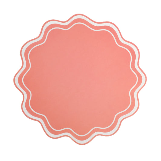 MCL25-PL19- Coral Wavy Scallop Placemat