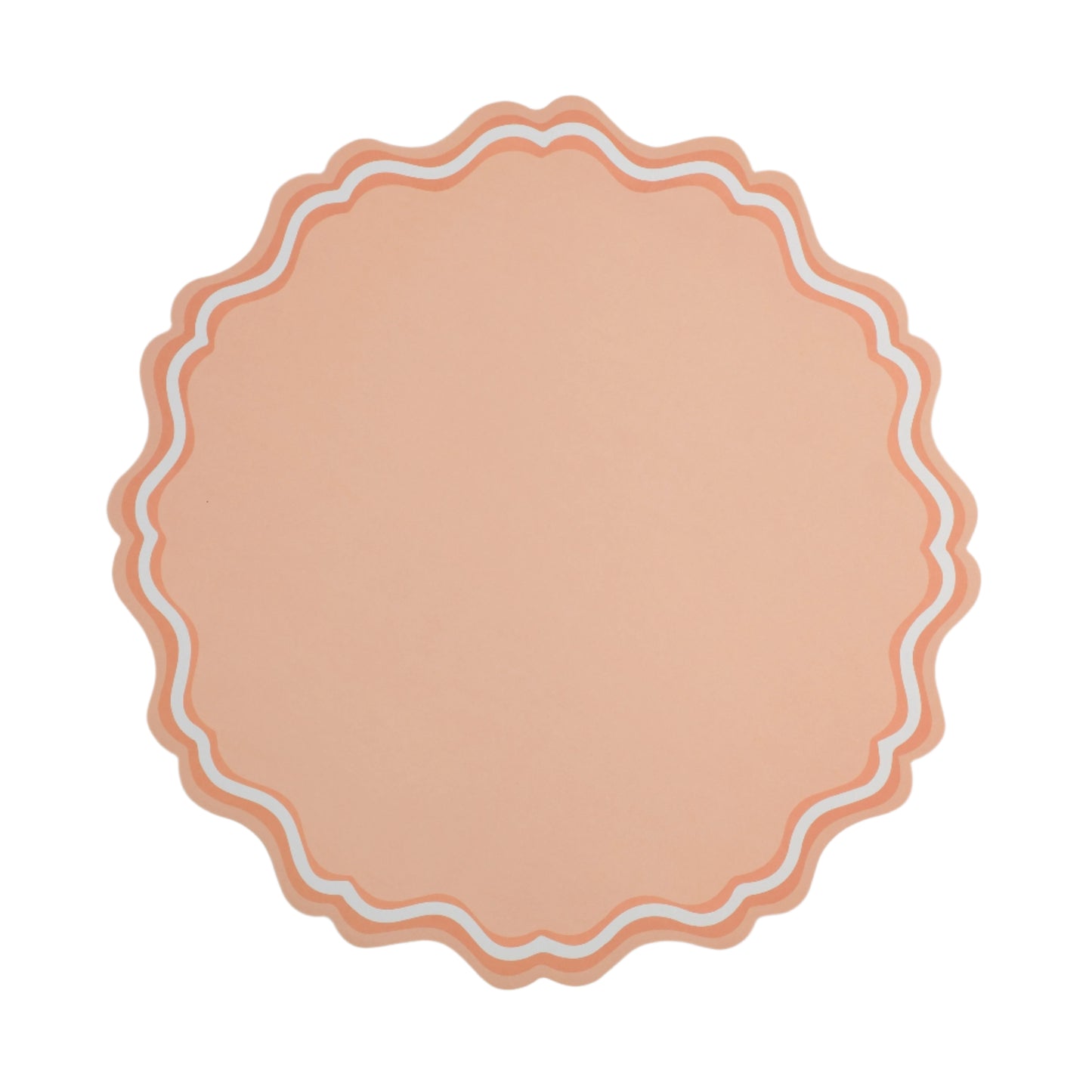 MCL25-PL21- Peach Fancy Scallop Placemats