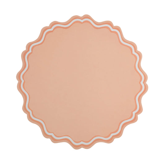 MCL25-PL21- Peach Fancy Scallop Placemats