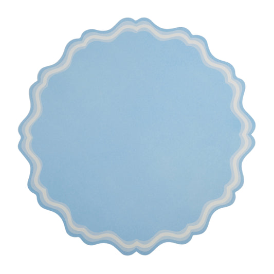 MCL23-PL3- Baby Blue Fancy Scallop Paper Placemats