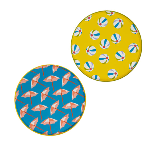 SUM25-DP2- Summer Fun Assorted Icon Dessert Plates