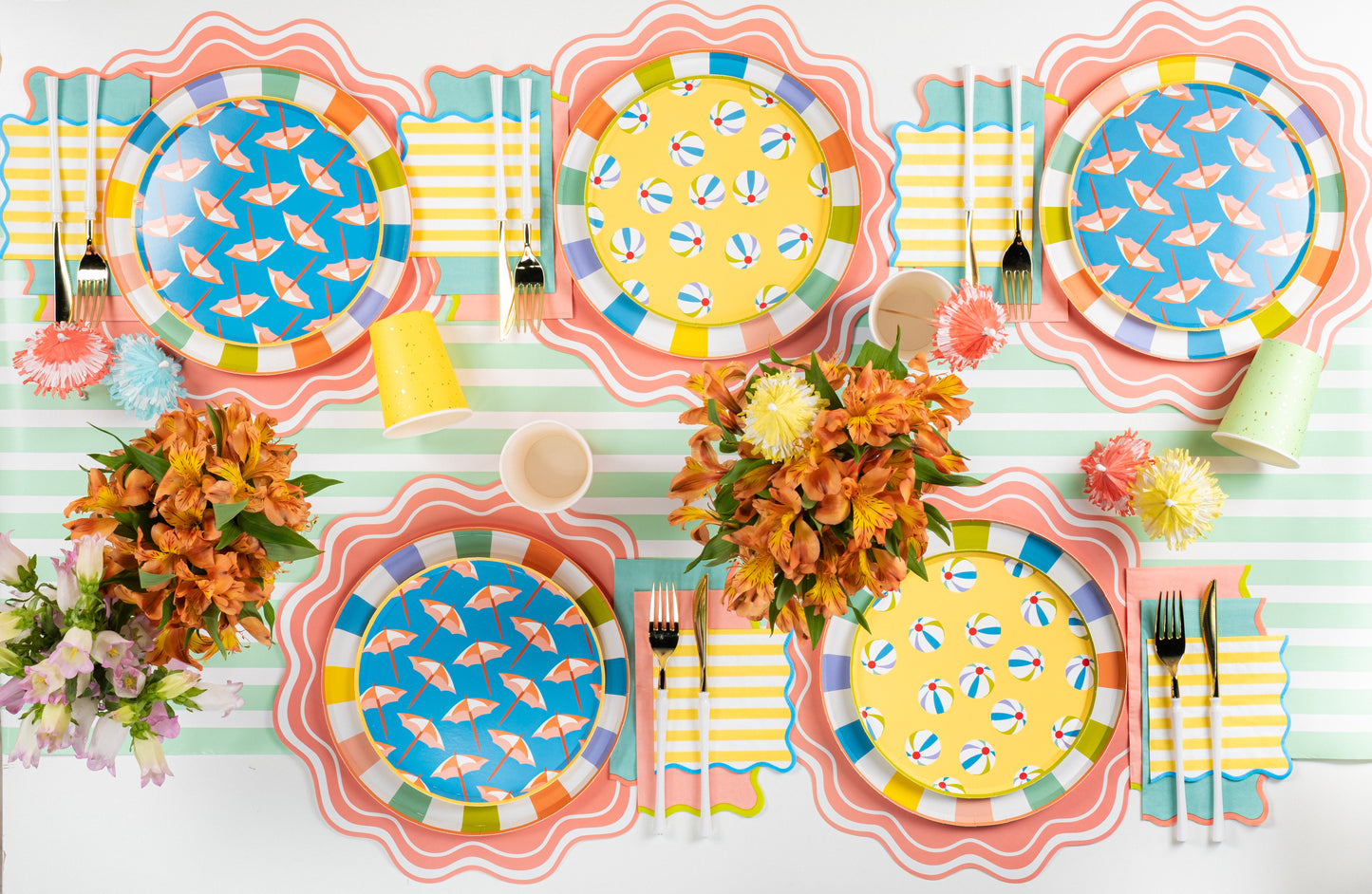 SUM25-DP2- Summer Fun Assorted Icon Dessert Plates