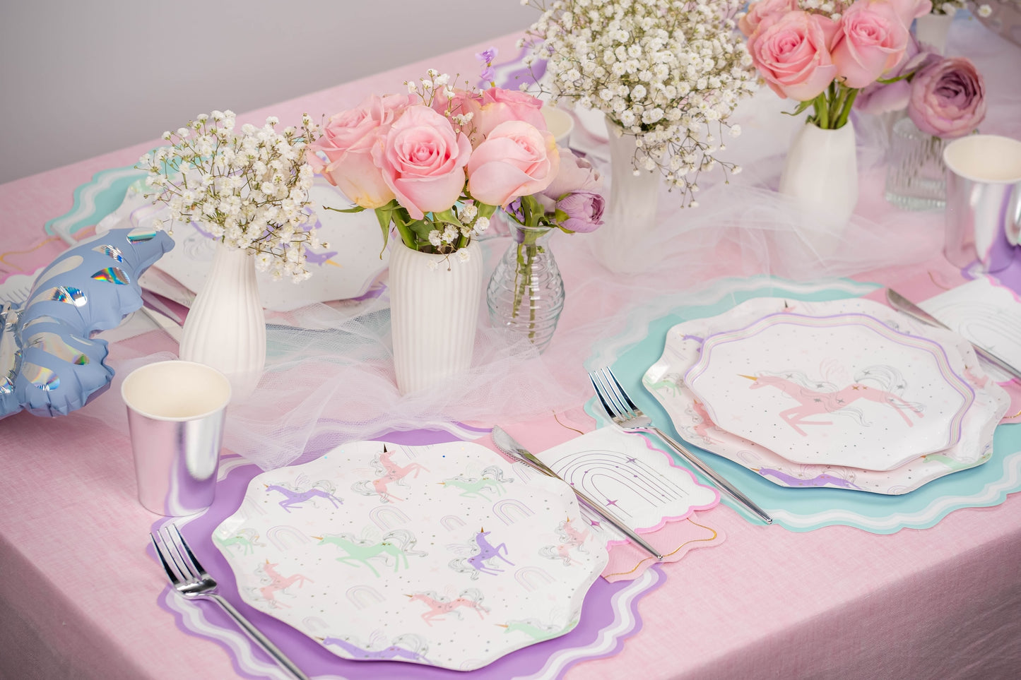 UNI25-CN5-Sparkle Rainbow Beverage Napkins