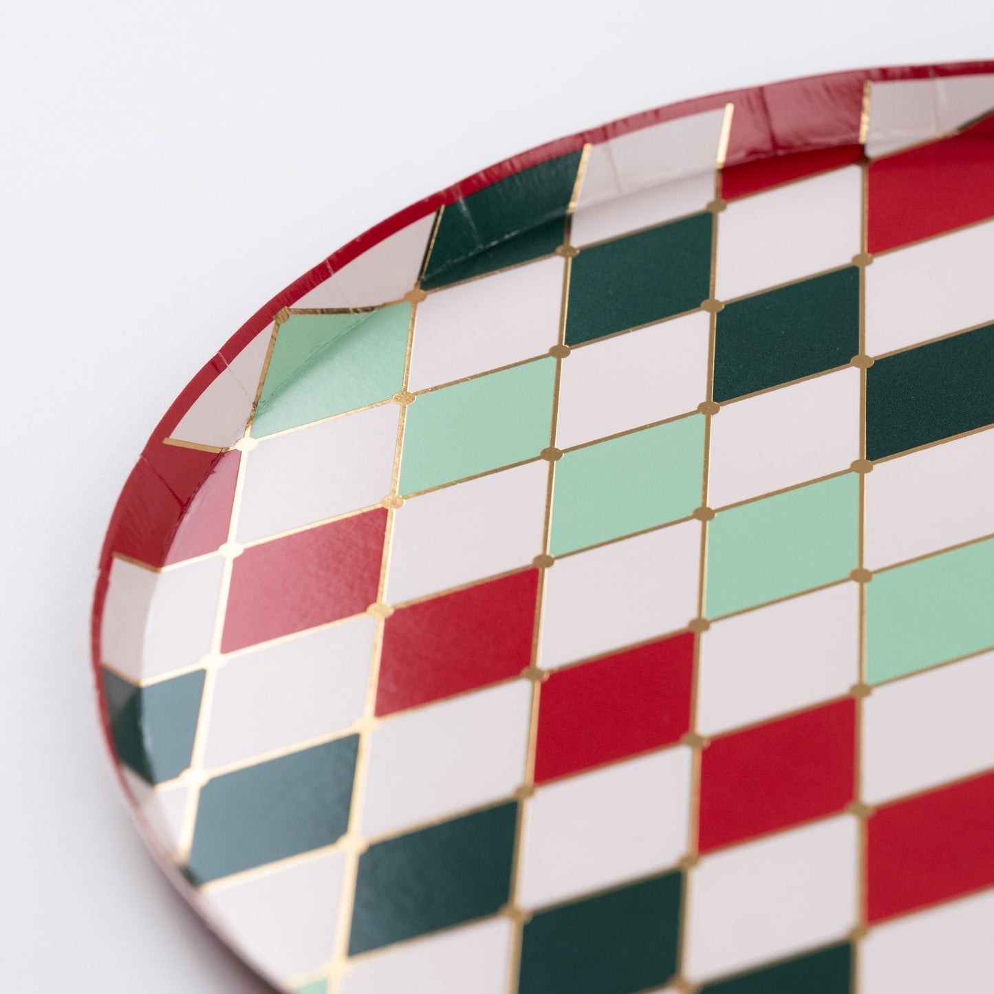 HOL25-DNP6-Multicolor Holiday Diamond Dinner Plates
