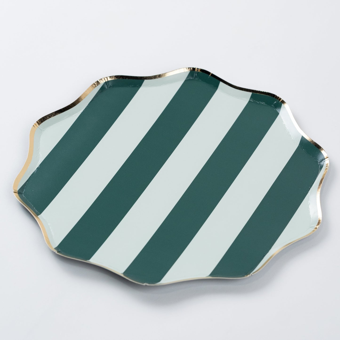 HOL24-DNP1- Green Holiday Stripes Dinner Plates