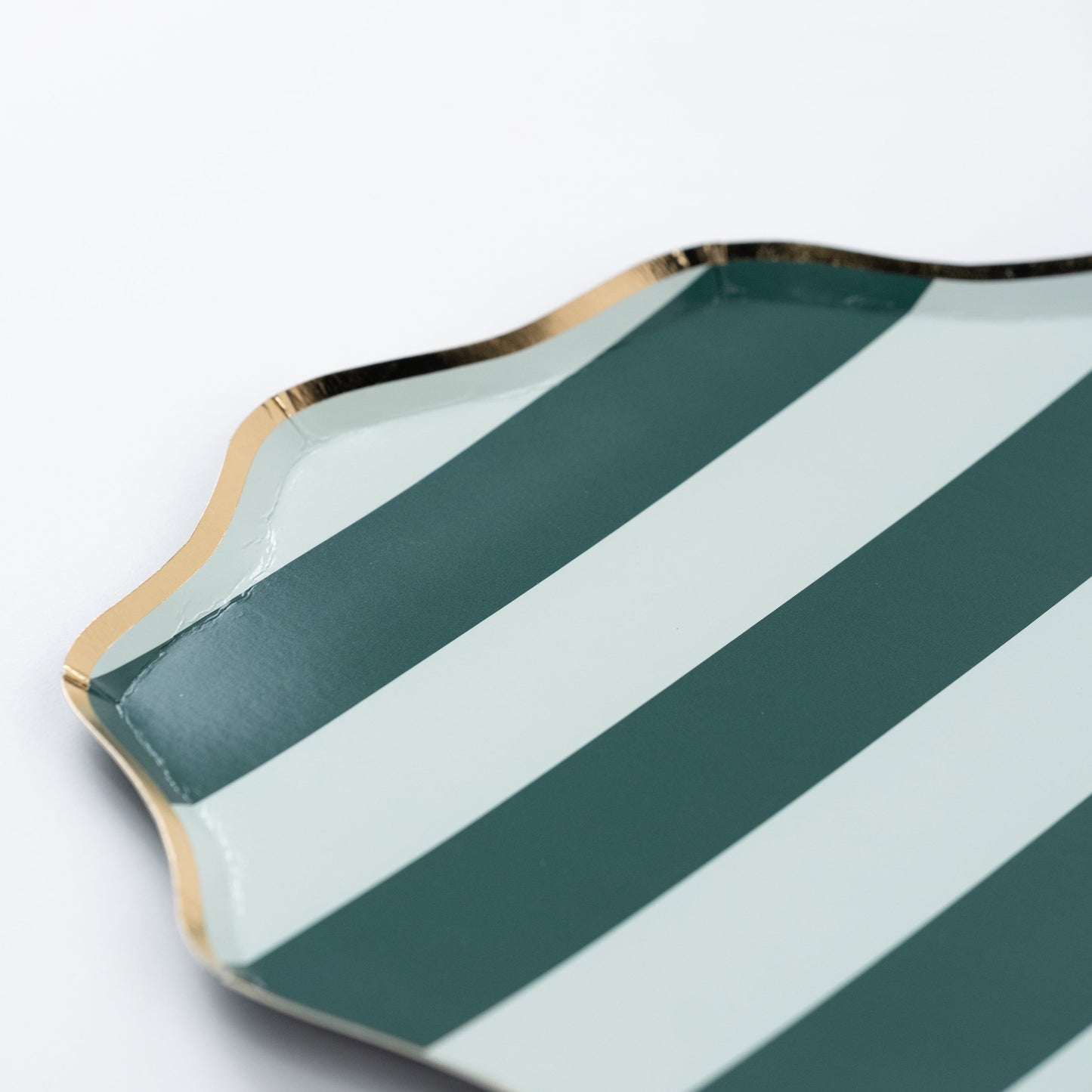 HOL24-DNP1- Green Holiday Stripes Dinner Plates