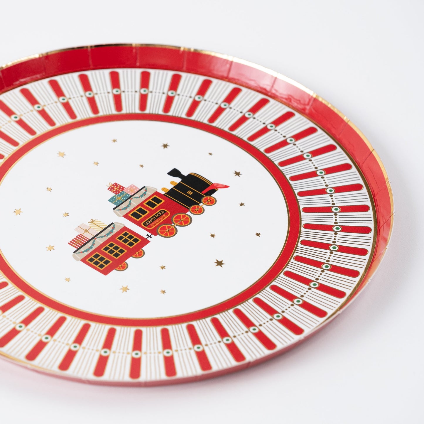 HOL25-DP9- North Pole Express Dessert Plate
