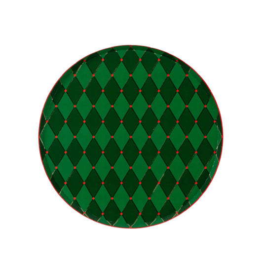 HOL25-DNP5- Green Diamond Dinner Plate