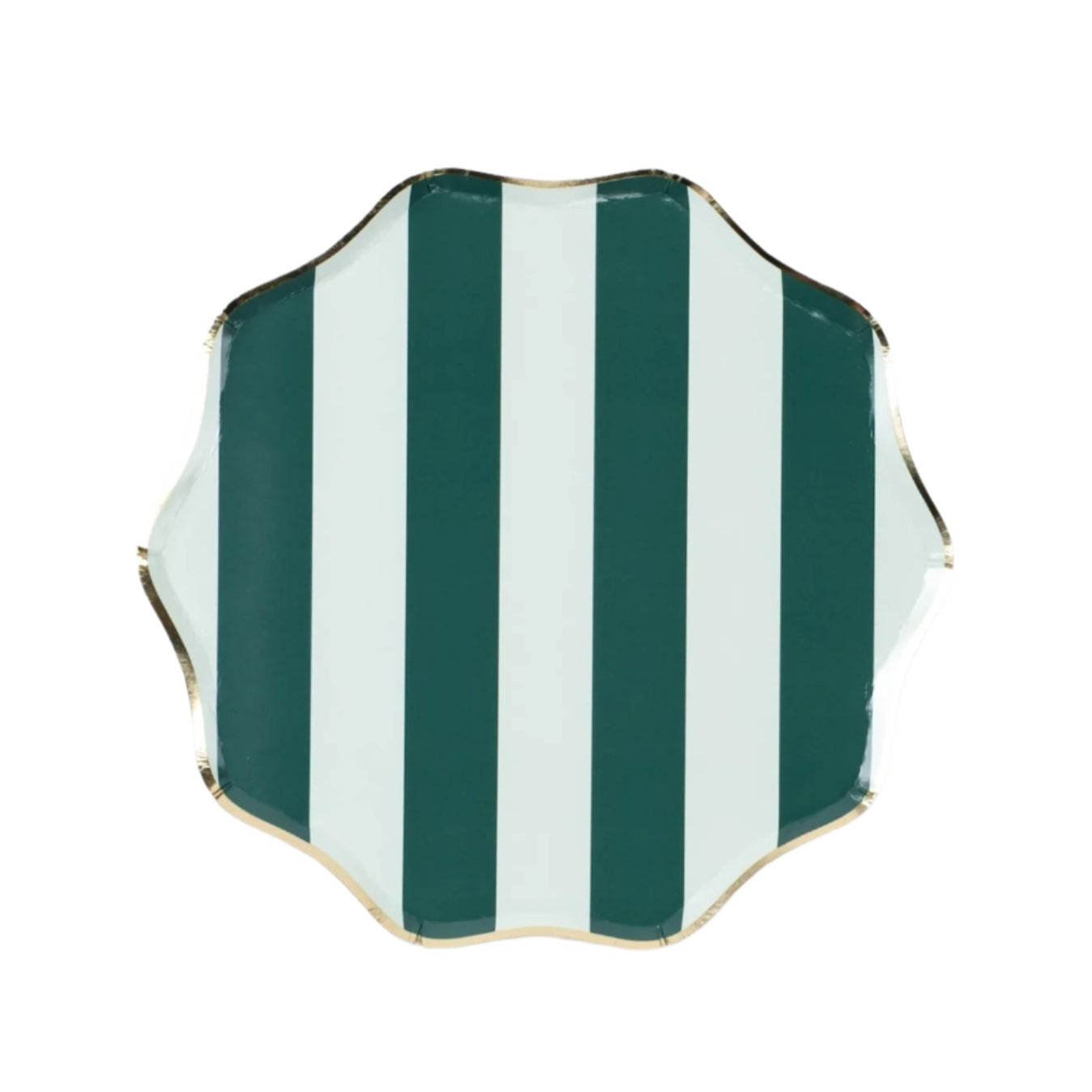 HOL24-DNP1- Green Holiday Stripes Dinner Plates