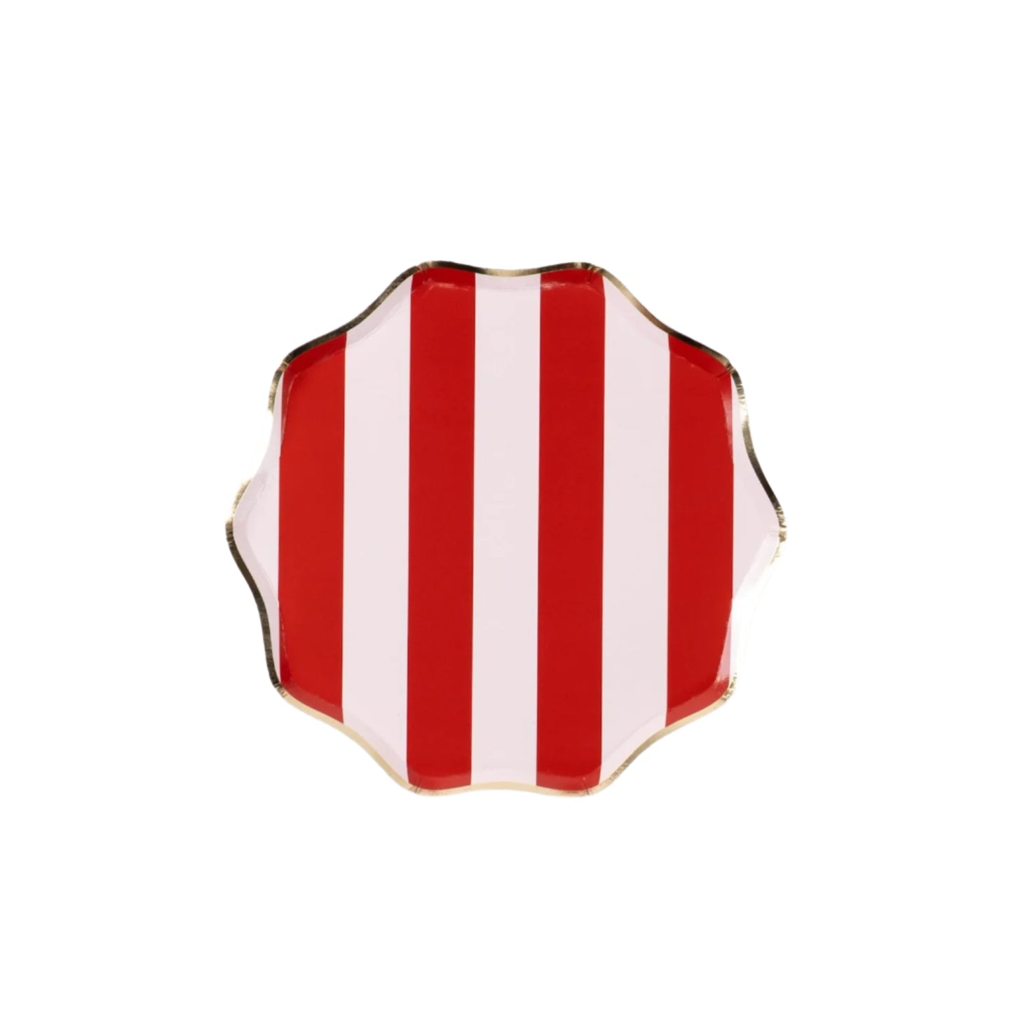 HOL25-DP8- Red Holiday Stripes Dessert Plates