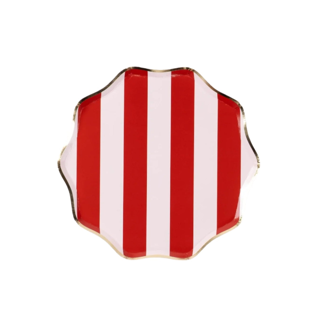HOL25-DP8- Red Holiday Stripes Dessert Plates