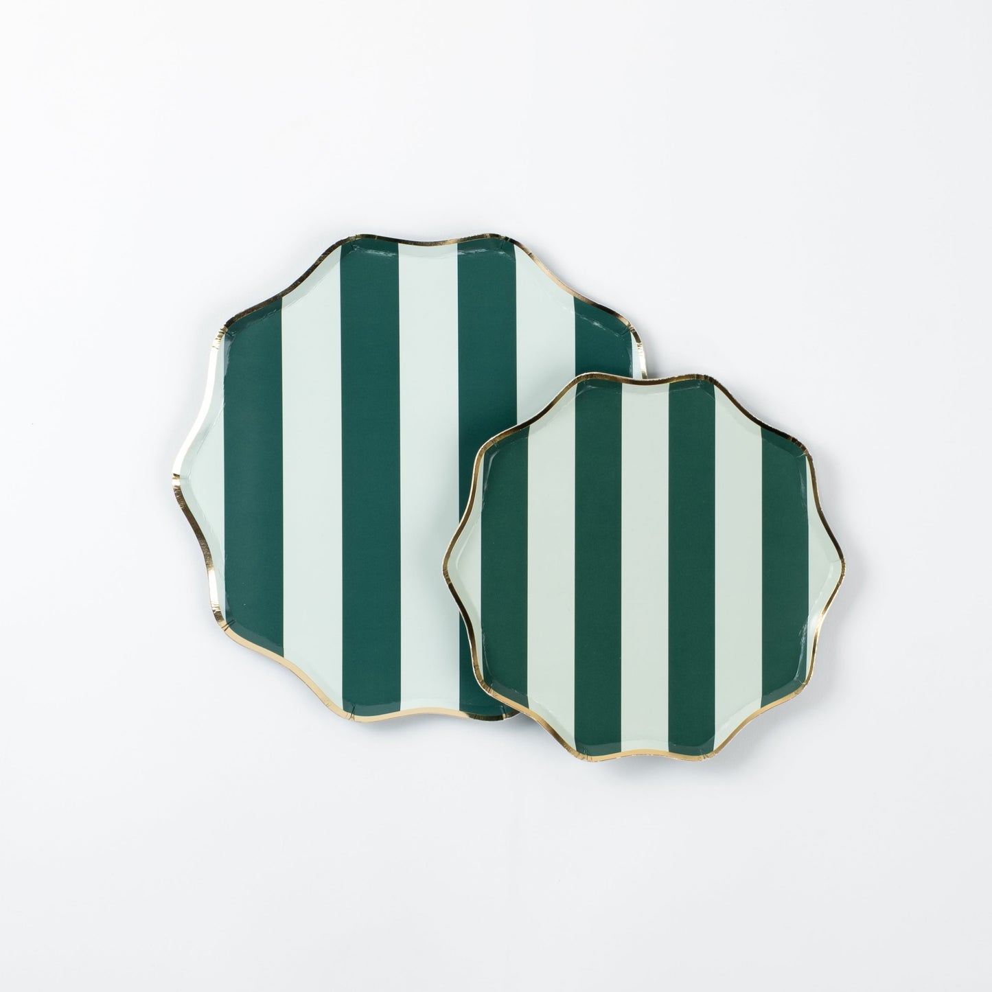 HOL24-DNP1- Green Holiday Stripes Dinner Plates
