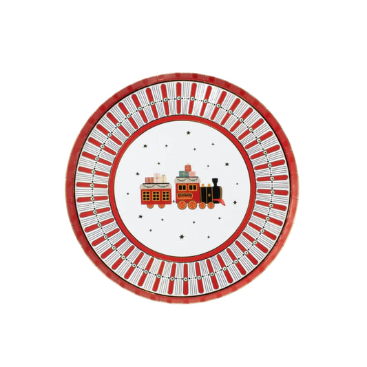 HOL25-DP9- North Pole Express Dessert Plate