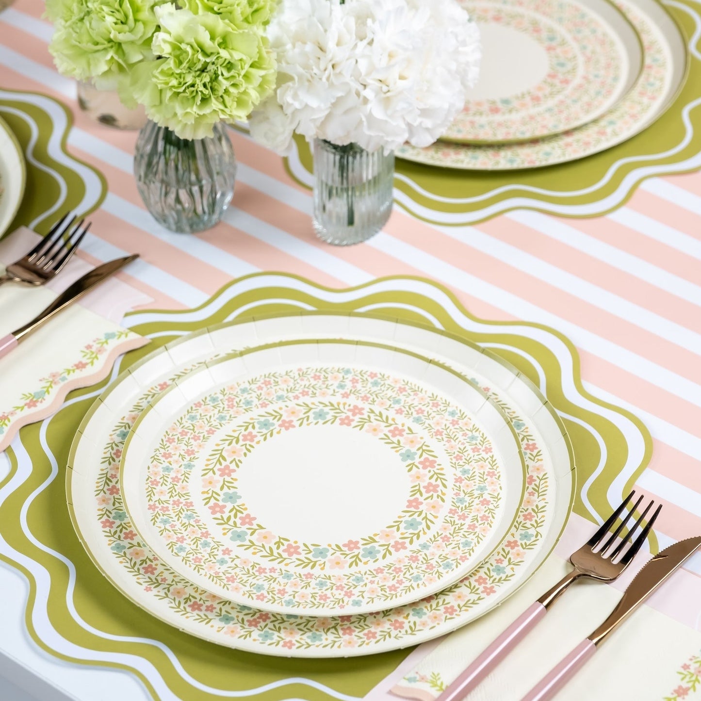 Baby Pink Striped Table Runners- Pre Order Ships January 20th