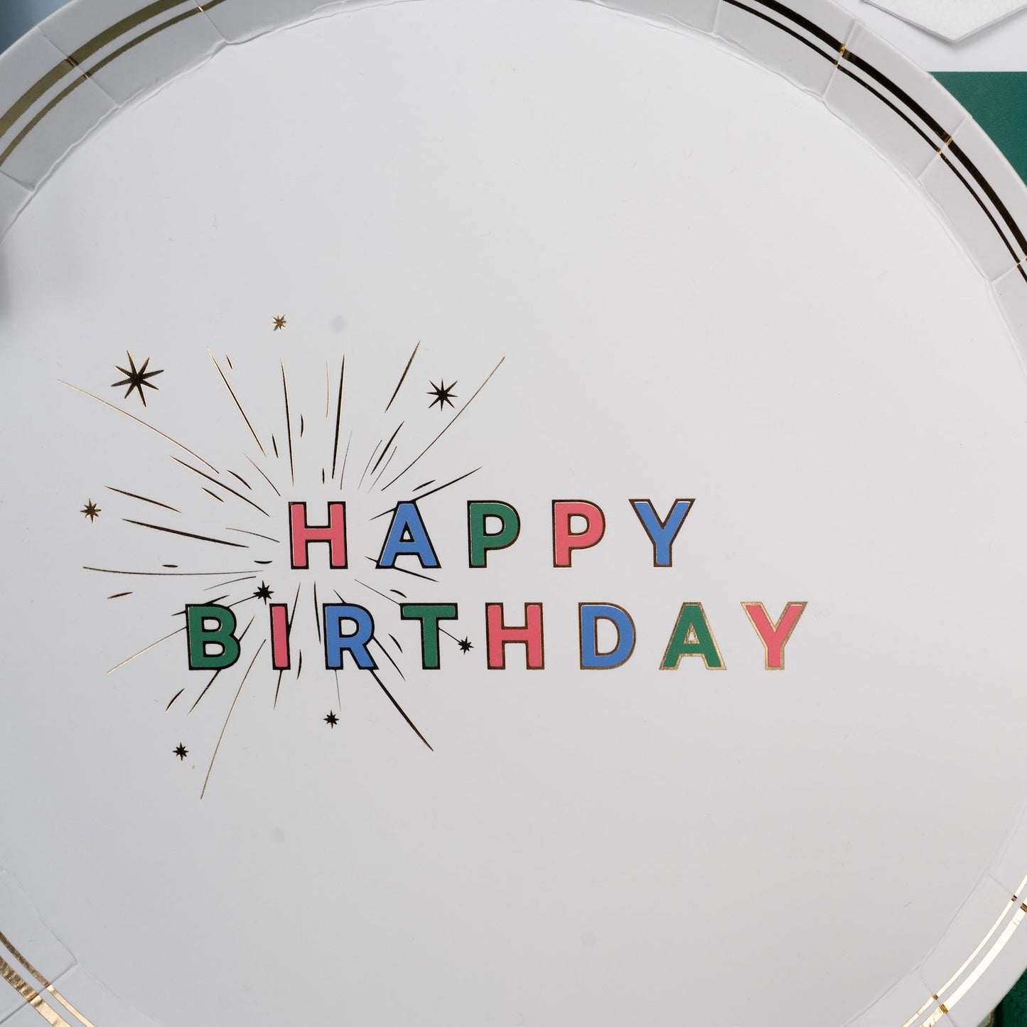 Colorful Happy Birthday Dessert Plates