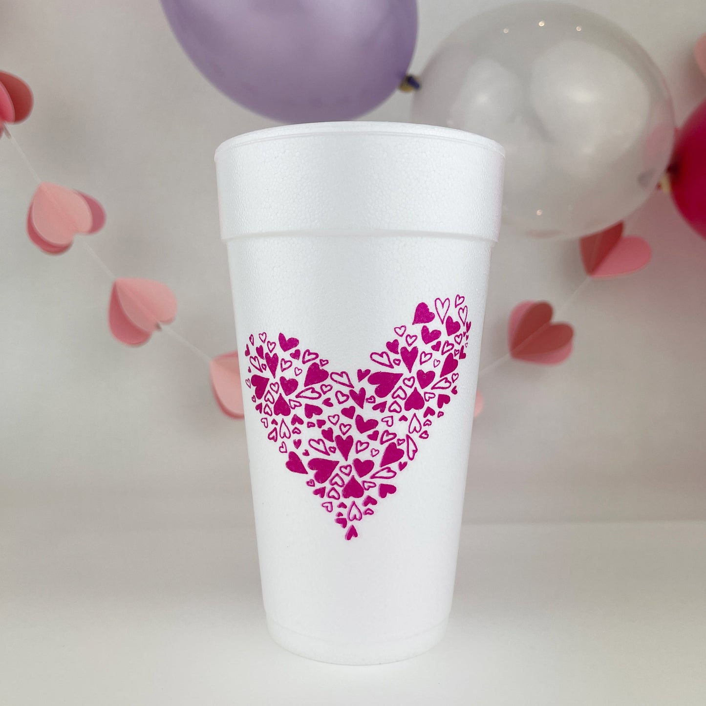 CUP-F-SWTHRT-124- Sweetheart 20oz. Foam Cups | 10 pack