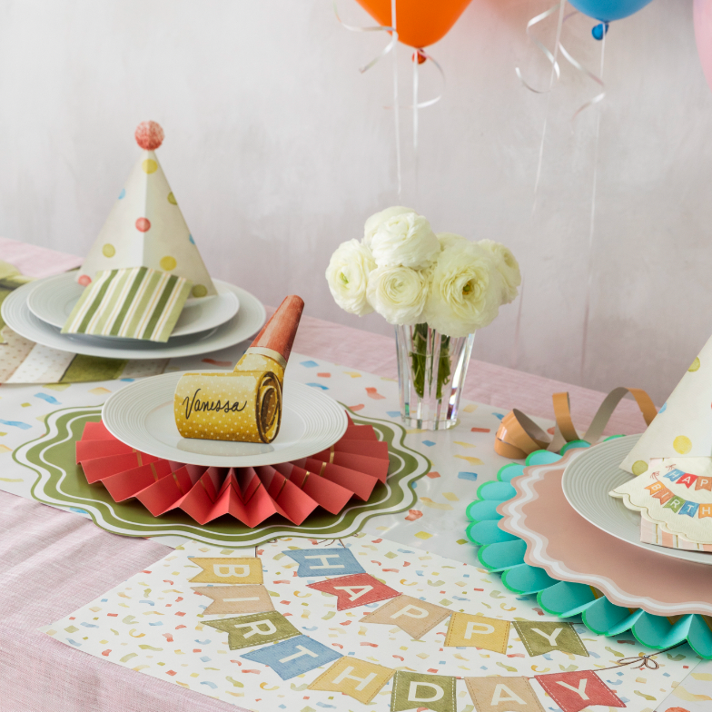 Party Blower Placecard Paper Table Accents