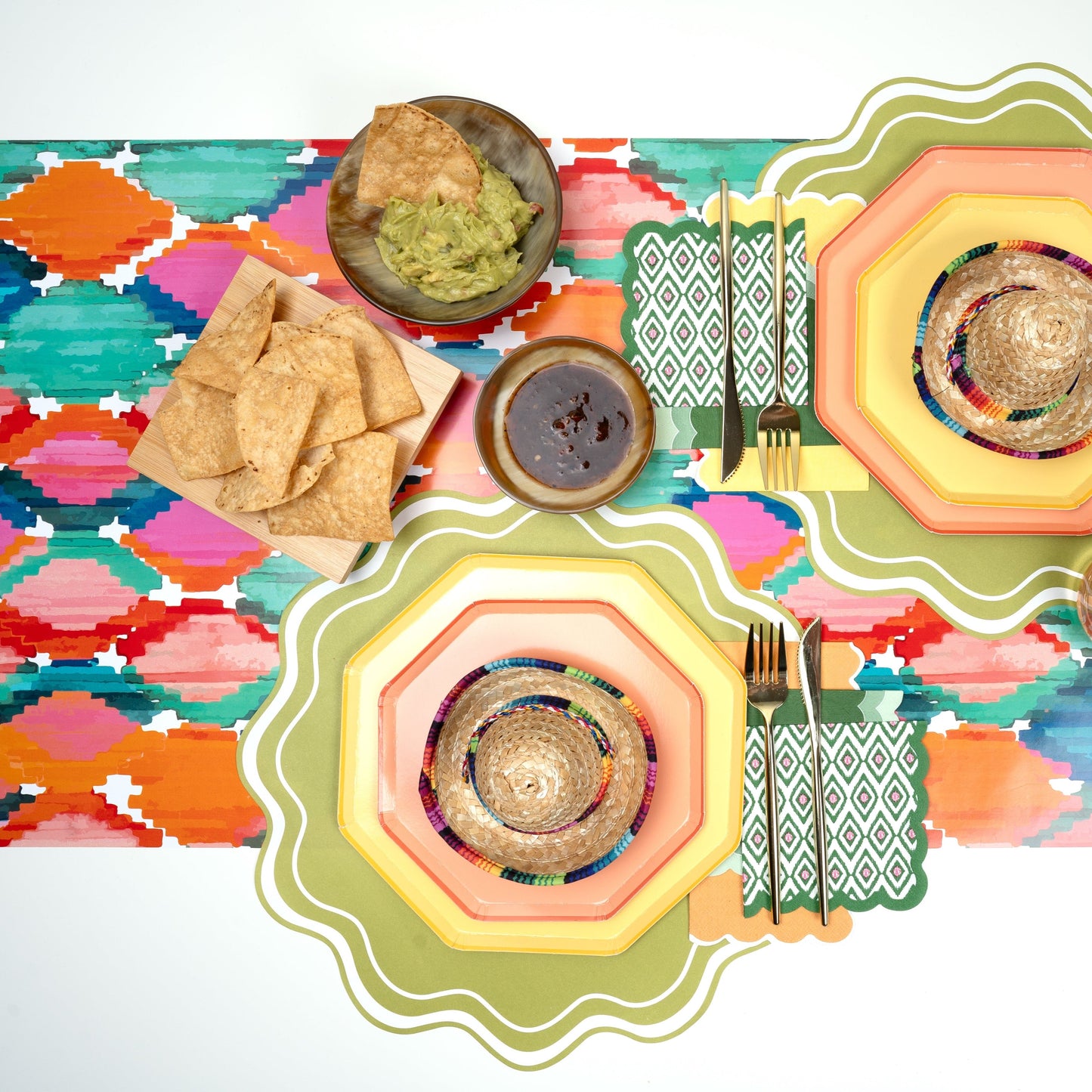 SUM23-TR1- Bel Colore Ikat Table Runner