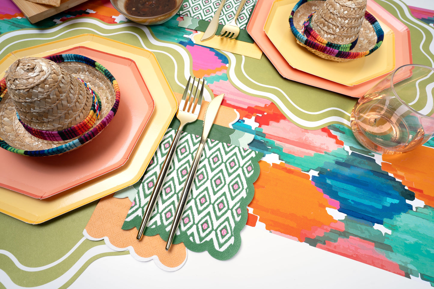 SUM23-TR1- Bel Colore Ikat Table Runner